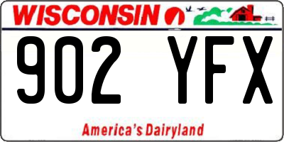 WI license plate 902YFX