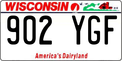 WI license plate 902YGF