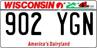 WI license plate 902YGN
