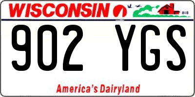WI license plate 902YGS