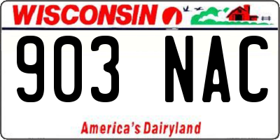 WI license plate 903NAC