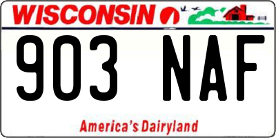 WI license plate 903NAF