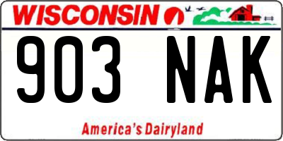 WI license plate 903NAK
