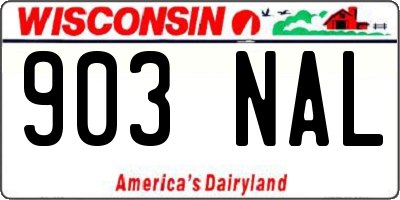 WI license plate 903NAL