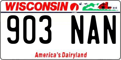 WI license plate 903NAN