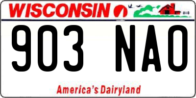 WI license plate 903NAO