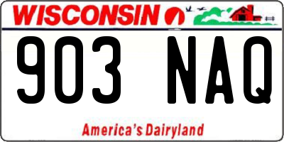 WI license plate 903NAQ