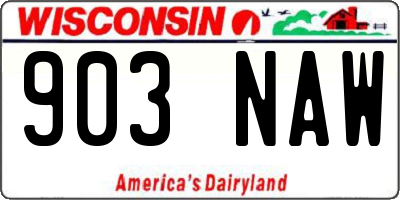 WI license plate 903NAW