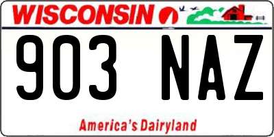 WI license plate 903NAZ