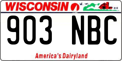 WI license plate 903NBC