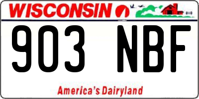 WI license plate 903NBF