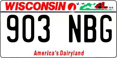 WI license plate 903NBG