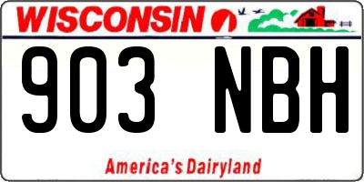 WI license plate 903NBH