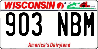 WI license plate 903NBM