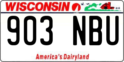 WI license plate 903NBU