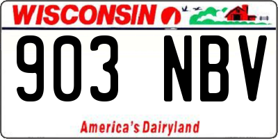WI license plate 903NBV