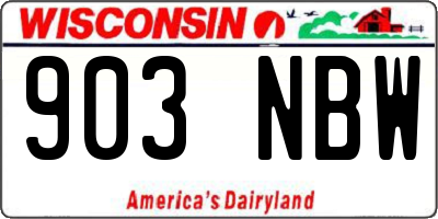 WI license plate 903NBW