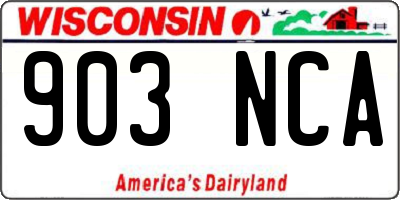 WI license plate 903NCA
