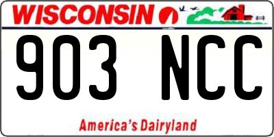 WI license plate 903NCC
