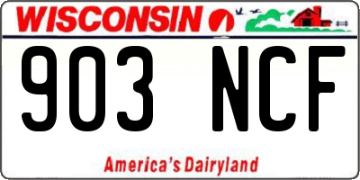 WI license plate 903NCF