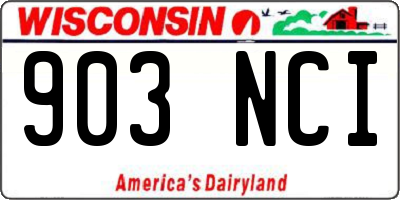 WI license plate 903NCI
