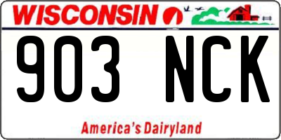WI license plate 903NCK