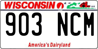 WI license plate 903NCM