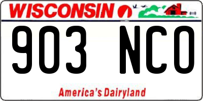 WI license plate 903NCO