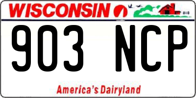 WI license plate 903NCP