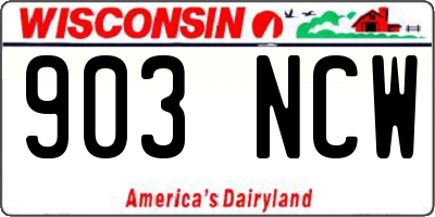 WI license plate 903NCW