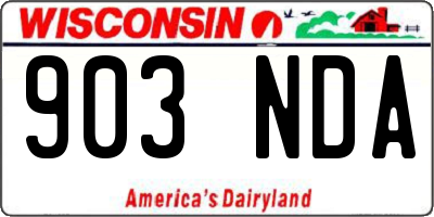 WI license plate 903NDA