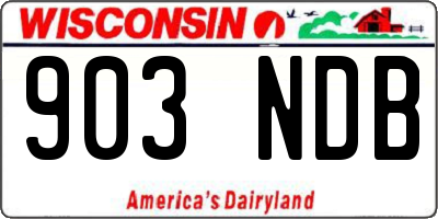 WI license plate 903NDB
