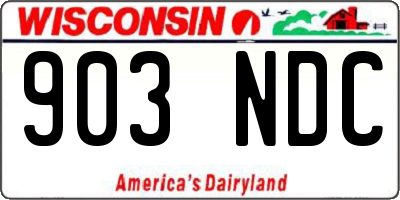 WI license plate 903NDC