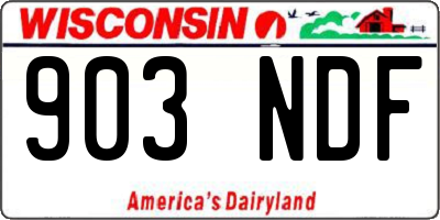 WI license plate 903NDF