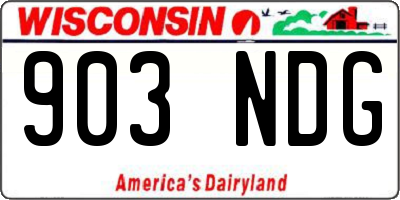 WI license plate 903NDG