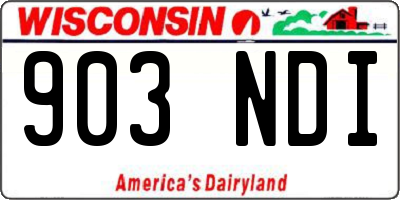 WI license plate 903NDI