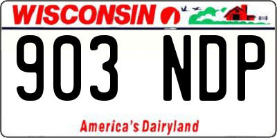 WI license plate 903NDP
