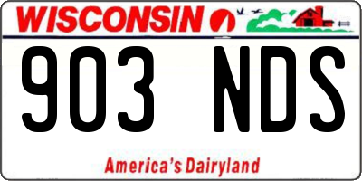 WI license plate 903NDS