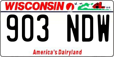WI license plate 903NDW