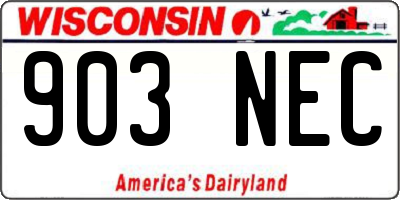 WI license plate 903NEC