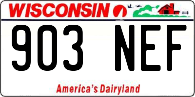WI license plate 903NEF