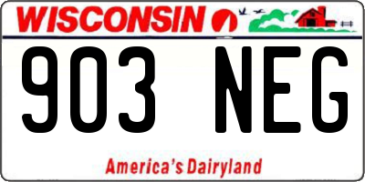 WI license plate 903NEG
