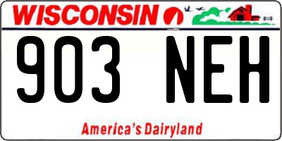 WI license plate 903NEH