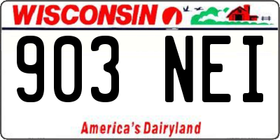 WI license plate 903NEI
