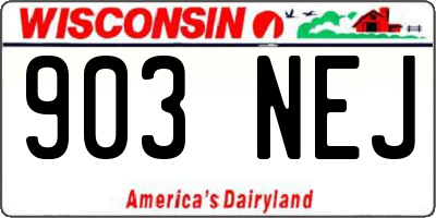 WI license plate 903NEJ