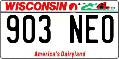 WI license plate 903NEO