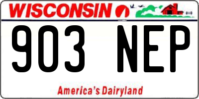 WI license plate 903NEP