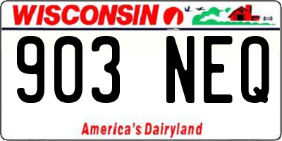 WI license plate 903NEQ