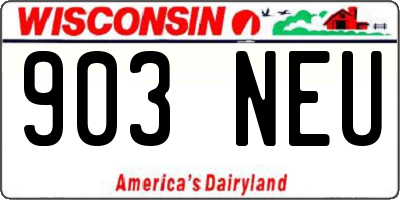 WI license plate 903NEU