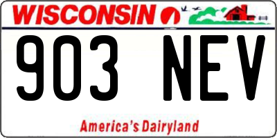 WI license plate 903NEV